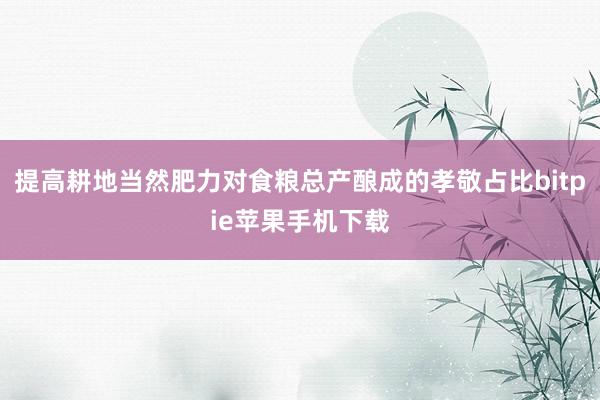 提高耕地当然肥力对食粮总产酿成的孝敬占比bitpie苹果手机下载