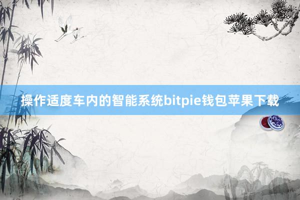 操作适度车内的智能系统bitpie钱包苹果下载