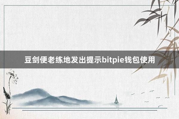 豆剑便老练地发出提示bitpie钱包使用