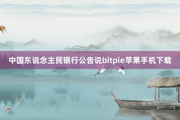 中国东说念主民银行公告说bitpie苹果手机下载