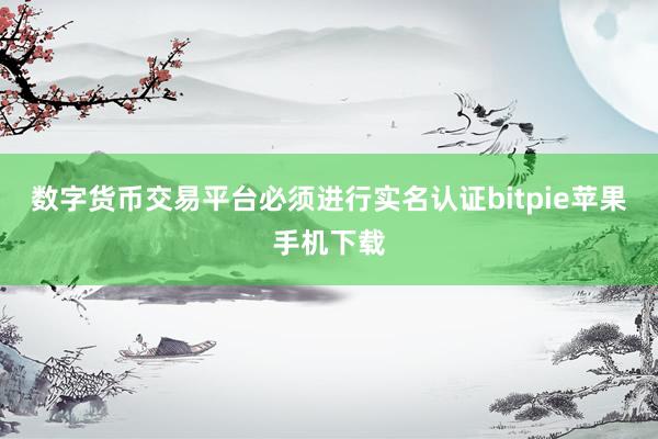 数字货币交易平台必须进行实名认证bitpie苹果手机下载