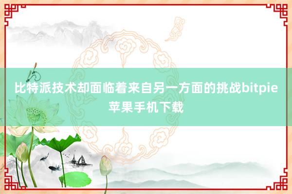 比特派技术却面临着来自另一方面的挑战bitpie苹果手机下载