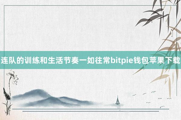 连队的训练和生活节奏一如往常bitpie钱包苹果下载