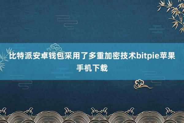 比特派安卓钱包采用了多重加密技术bitpie苹果手机下载