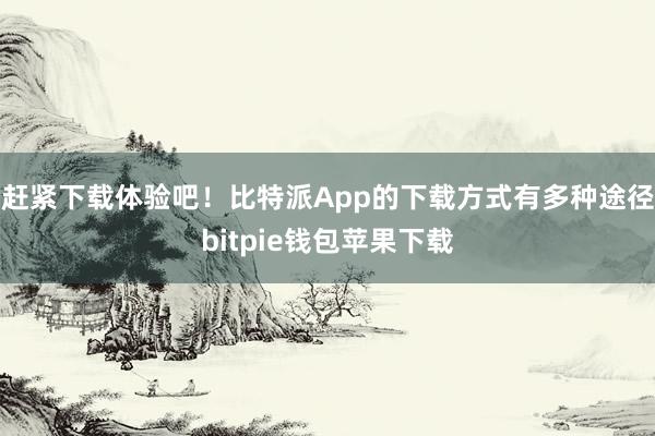 赶紧下载体验吧！比特派App的下载方式有多种途径bitpie钱包苹果下载