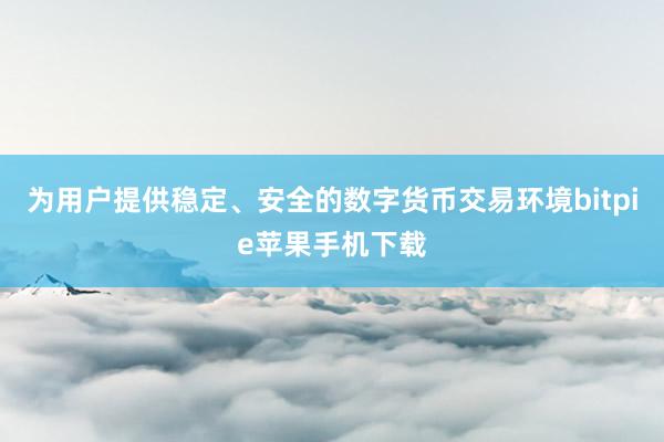 为用户提供稳定、安全的数字货币交易环境bitpie苹果手机下载