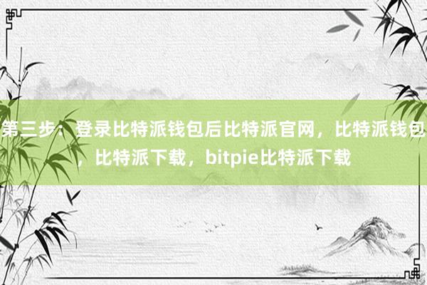 第三步：登录比特派钱包后比特派官网，比特派钱包，比特派下载，bitpie比特派下载