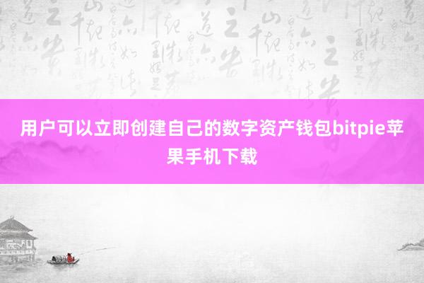 用户可以立即创建自己的数字资产钱包bitpie苹果手机下载