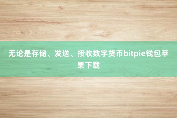 无论是存储、发送、接收数字货币bitpie钱包苹果下载