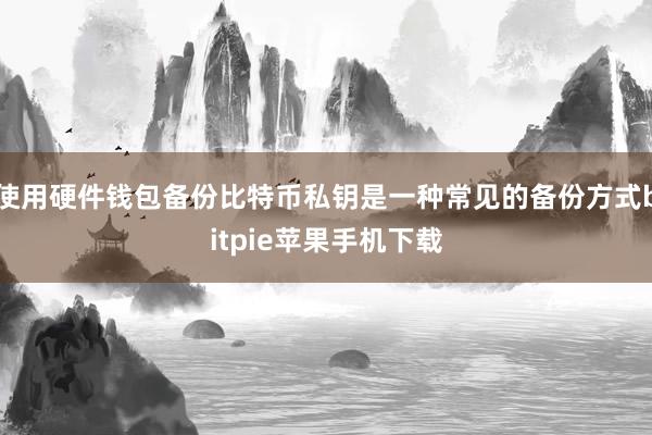 使用硬件钱包备份比特币私钥是一种常见的备份方式bitpie苹果手机下载