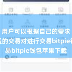 用户可以根据自己的需求选择合适的交易对进行交易bitpie钱包苹果下载