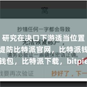 研究在决口下游适当位置构筑或加高堤防比特派官网，比特派钱包，比特派下载，bitpie比特派下载